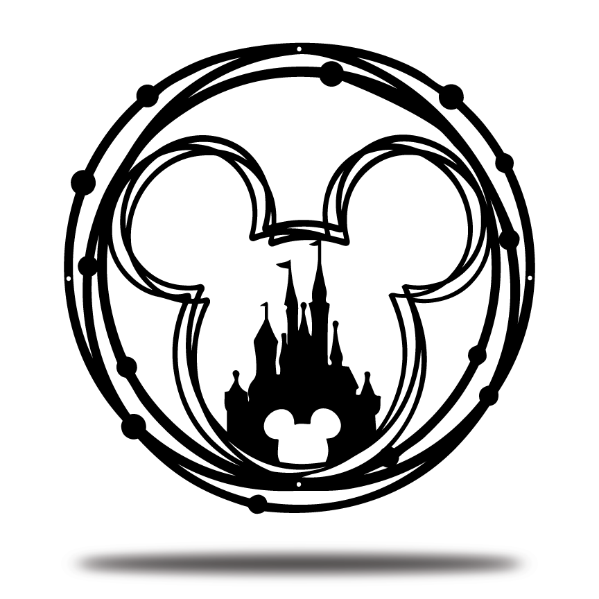 Mickey Mouse Face Line Art Metal Sign, Disney Room Decor, Disney Castle Wall Art, Home And Wall Decor, Christmas Deocr, Housewarming Gifts