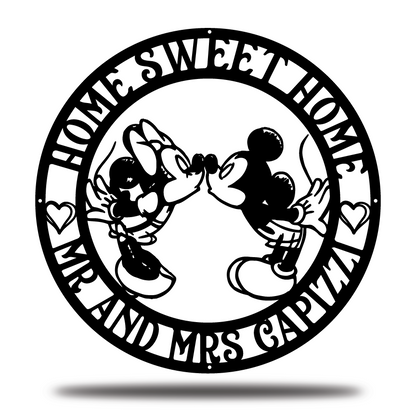 Mr and Mrs Metal Sign - Disney Metal Sign - Couples Name Sign - Valentine Gift