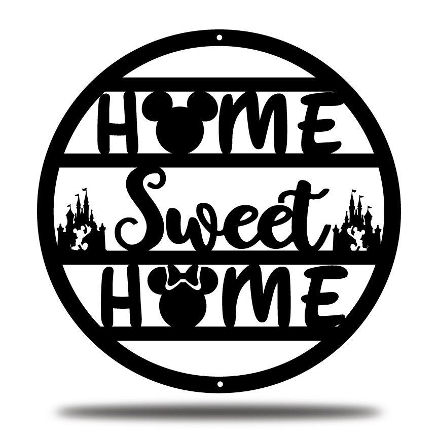 Home Sweet Home Round Metal Sign - Welcome Sign