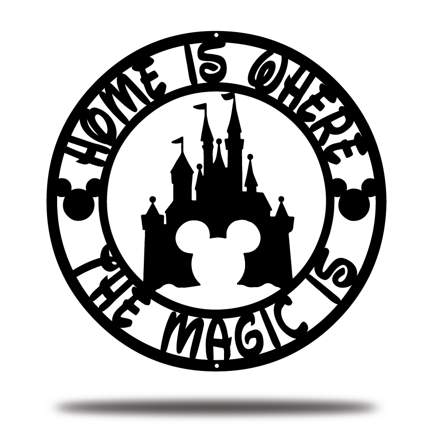 Home Is Where The Magic Is Disney Metal Sign, Disney Castle Metal Sign, Mickey Metal Sign, Home and Wall Decor, Front Porch Decor, Housewarming Gifts, Christmas Gifts