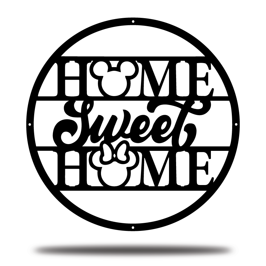 Home Sweet Home Metal Sign, Disney Metal Sign, Mickey And Minnie Metal Sign, Home And Wall Decor, Christmas Gifts, Housewarming Gifts