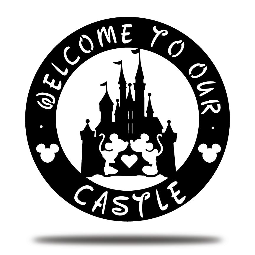 Welcome To Our Castle Metal Sign, Mickey Metal Sign, Disney Decor, Home and Wall Decor, Front Door Decor, Winter Decor, Housewarming Gifts, Christmas Gifts