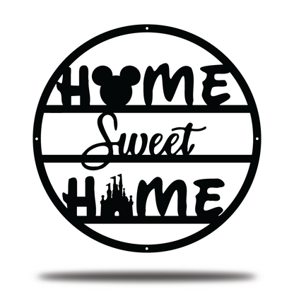 Home Sweet Home Metal Sign, Disney Metal Sign, Mickey And Castle Sign, Home And Wall Decor, Christmas Deocr, Housewarming Gifts