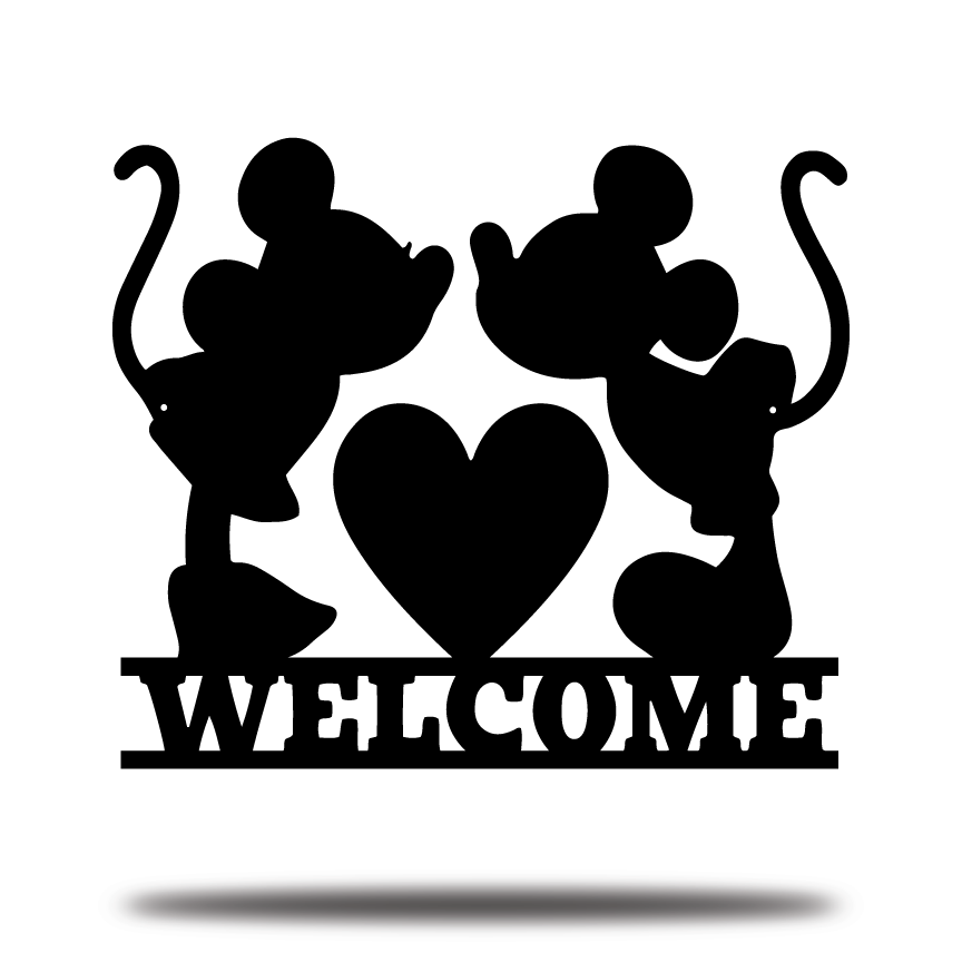 Welcome Metal Sign, Mickey And Minnie Metal Sign, Couple Metal Sign, Disney Wall Decor, Home and Wall Decor, Housewarming Gifts, Christmas Gifts