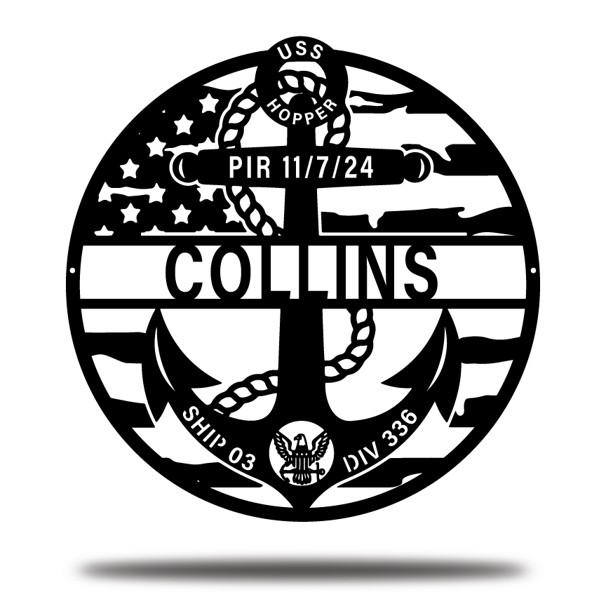 Personalized Marine Metal Gifts, Customized Anchor Metal Sign, Gift For Coast Guard