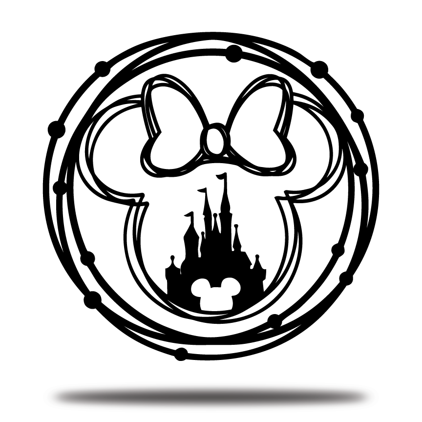 Mouse Head Outline Metal Decor - Mickey Castle Metal sign