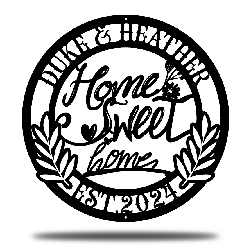 Custom Home Sweet Home Metal Sign, Couple Name Metal Sign, Home Decor